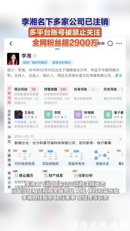 李湘20秒视频报价20万 名下超10家公司为注销状态 李湘20秒视频报价20万 名下超10家公司为注销状态